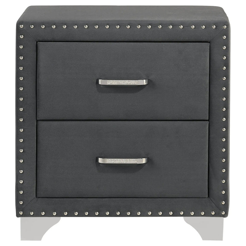 Melody Upholstered 2-drawer Nightstand Grey by Unique Piece Furniture