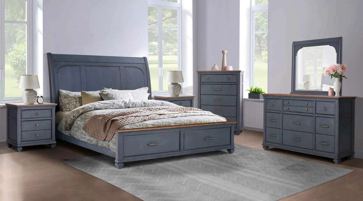 Sleigh Bed & USB Ports by Unique Piece Furniture