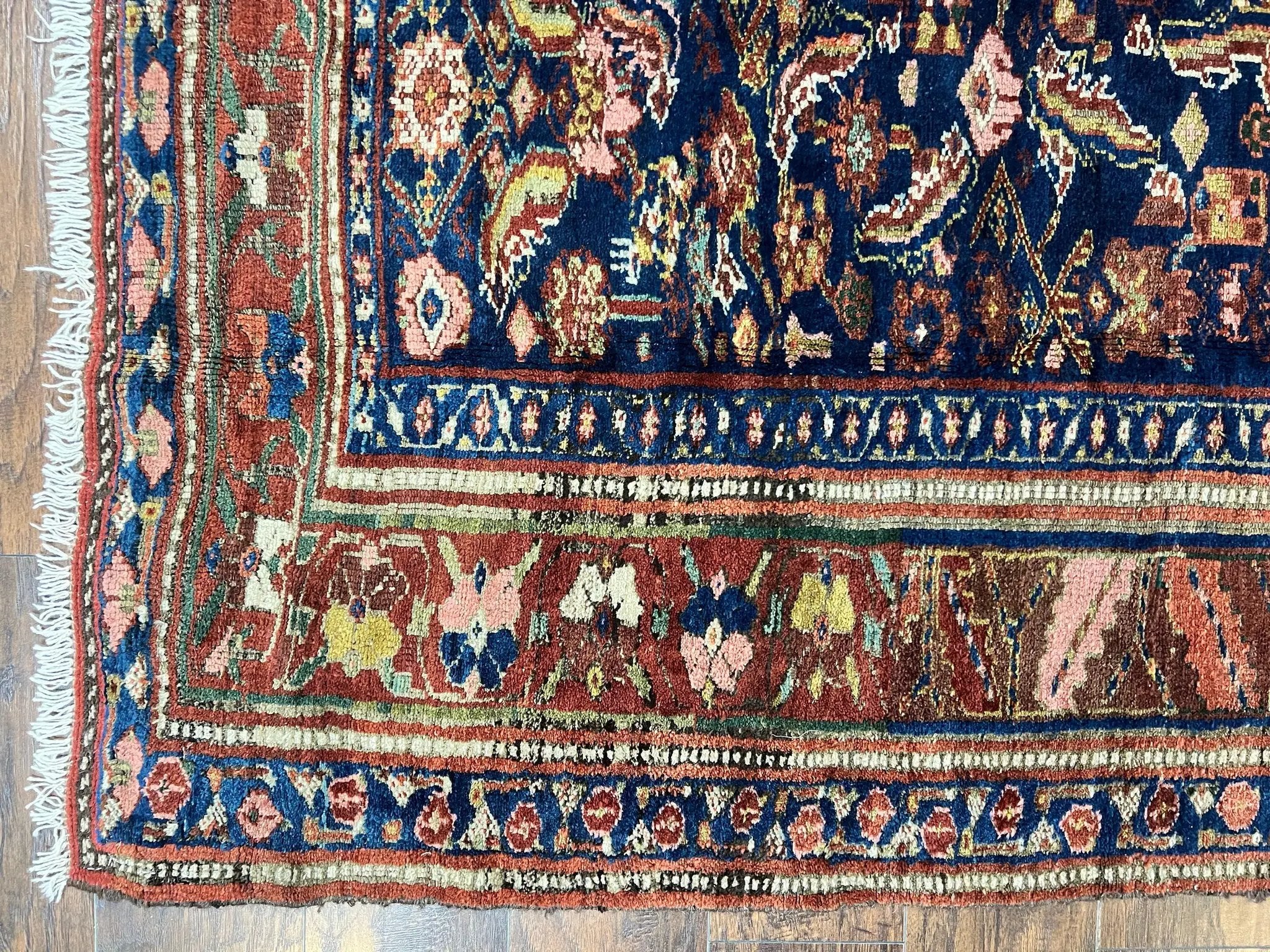 Caucasian Kalegy Rug 6x11, Wide Runner, Wool Hand Knotted Carpet, Navy Blue Tribal Rug, 1920s Antique Rug, 6 x 11 Oriental Carpet by Jewel Rugs