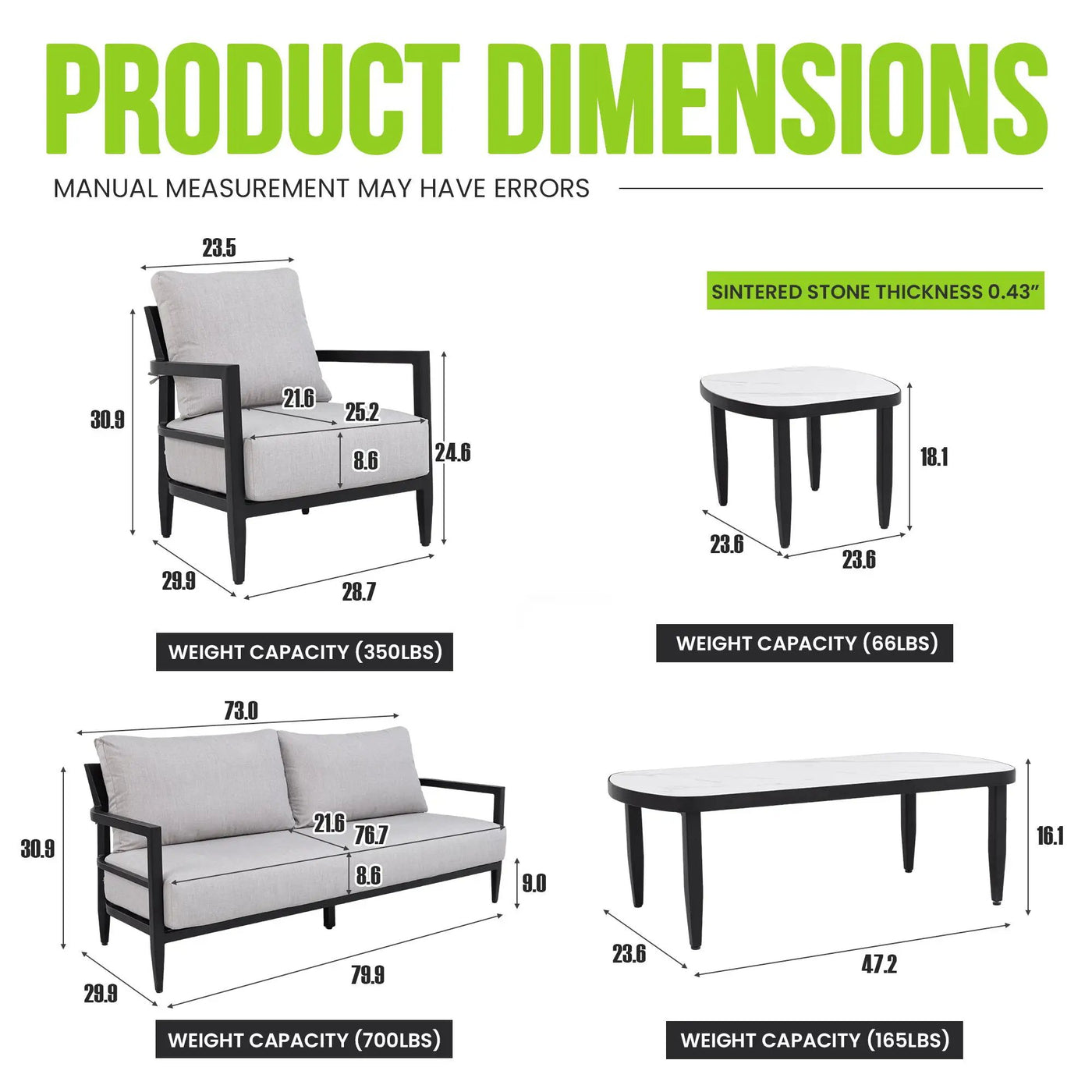 Outdoor Conversation Set With Chairs, Bench Sofa, Tables, Sunbrella Cushions by HouseOfZazla