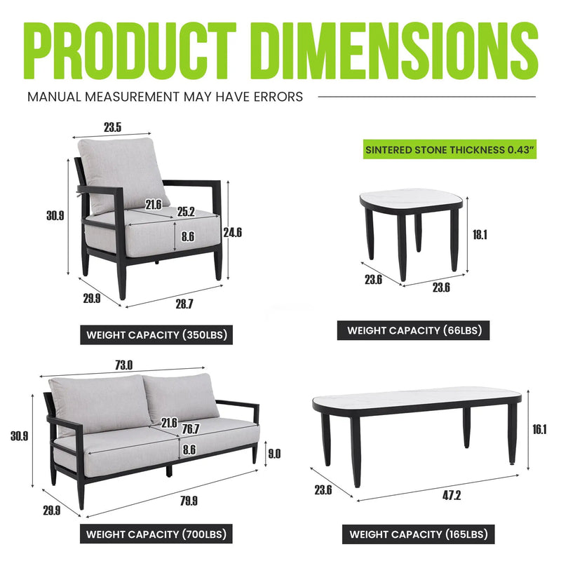 Outdoor Conversation Set With Chairs, Bench Sofa, Tables, Sunbrella Cushions by HouseOfZazla
