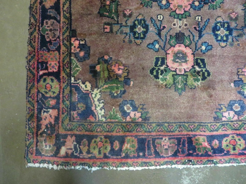 3 x 7 Antique Persian Hamadan Nahavand Rug, Tribal Runner Rug , Handmade Oriental Wool Rug, Vegetable Dyed, Purple-Red & Dark Blue, 3x7 Rug by Jewel Rugs