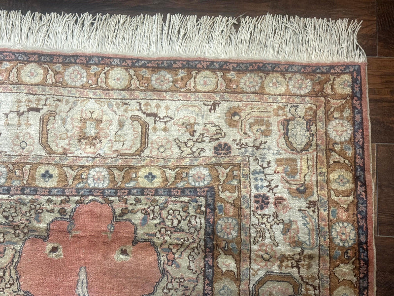 Silk Turkish Kayseri Rug 4x6, Haji Jalili Design, Vintage Rug by Jewel Rugs