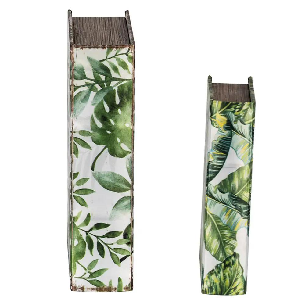 Botanical And Book Boxes (Set of 2) - White / Green by HouseOfZazla