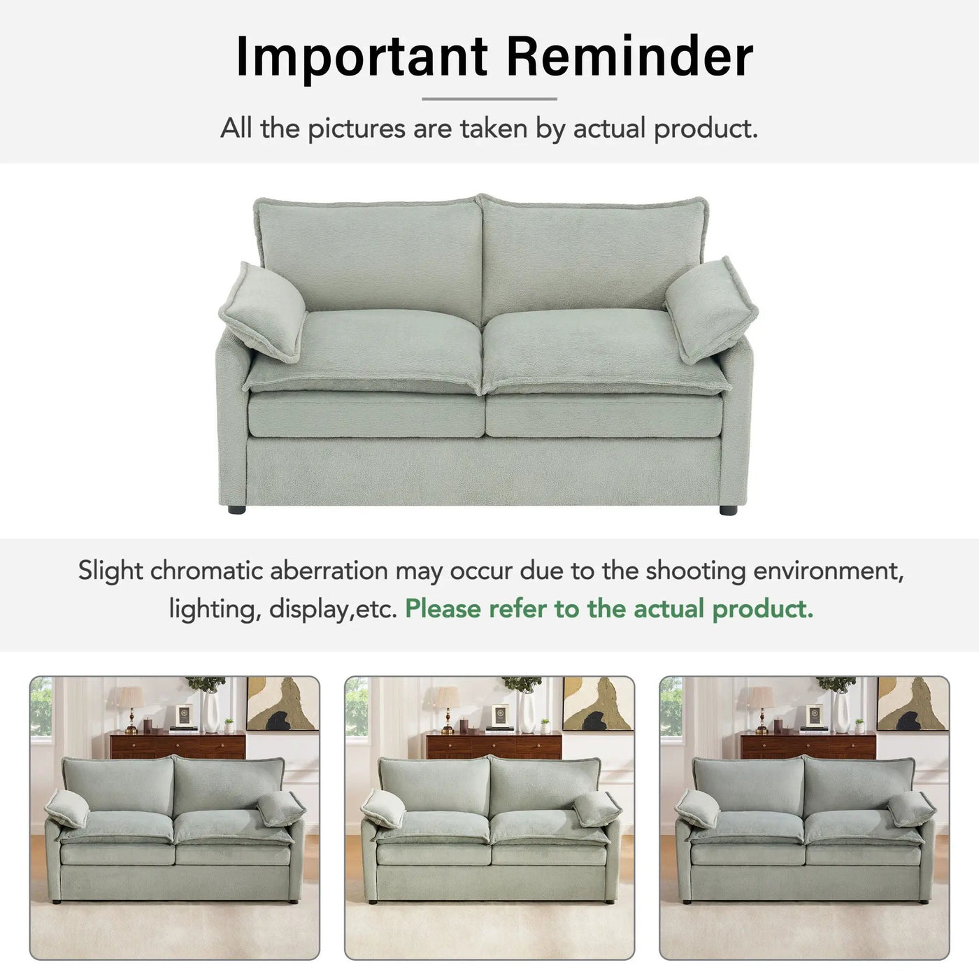 Modern Loveseat Sofa, Upholstered Couch With Side Storage Pockets by HouseOfZazla