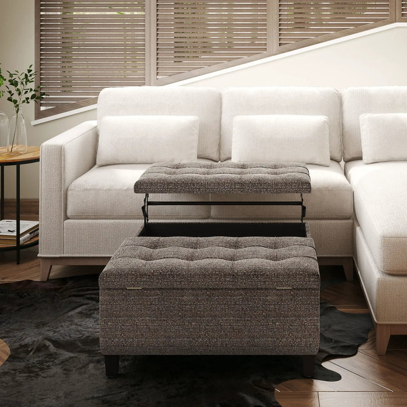 Harrison - Upholstered Coffee Table Storage Ottoman by HouseOfZazla