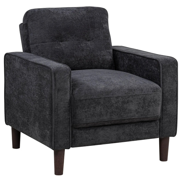 Bowen II Fabric Upholstered Track Arm Chair Steel Grey