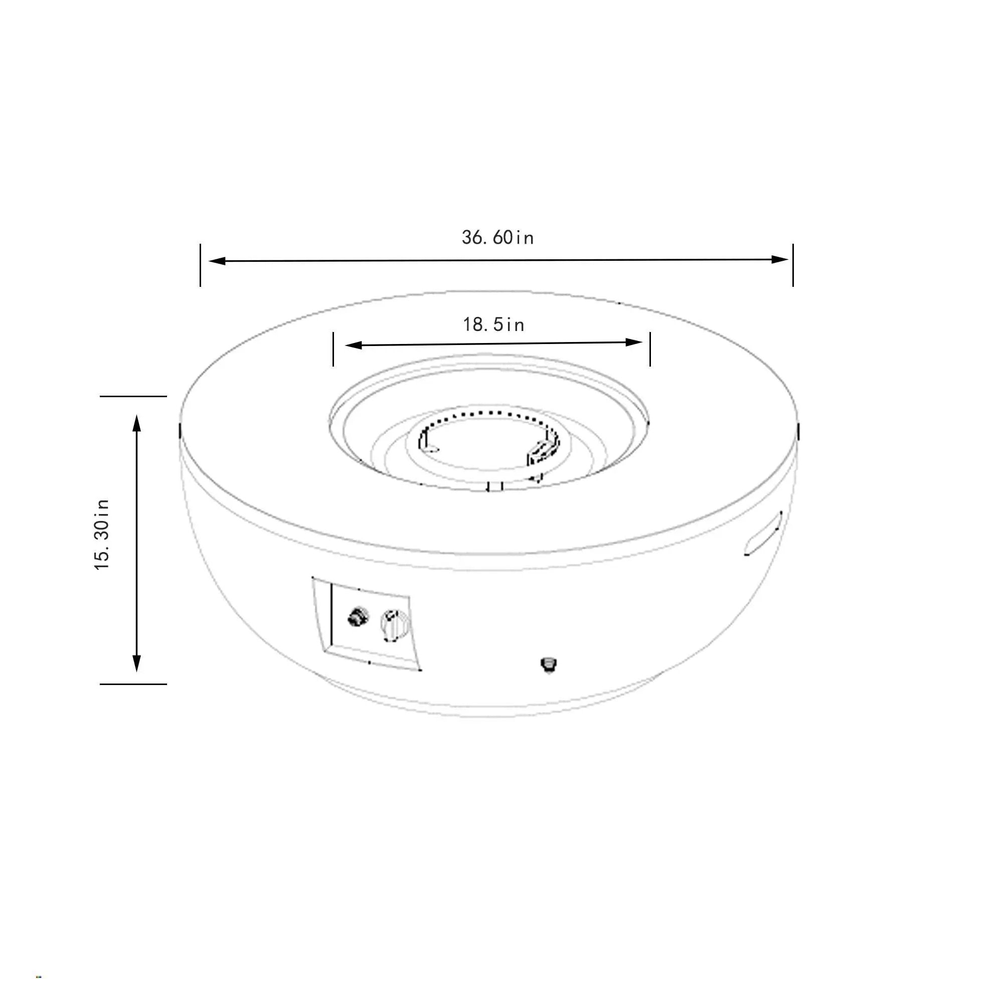 36'' Propane Gas Fire Pit Table - Grey Steel by HouseOfZazla