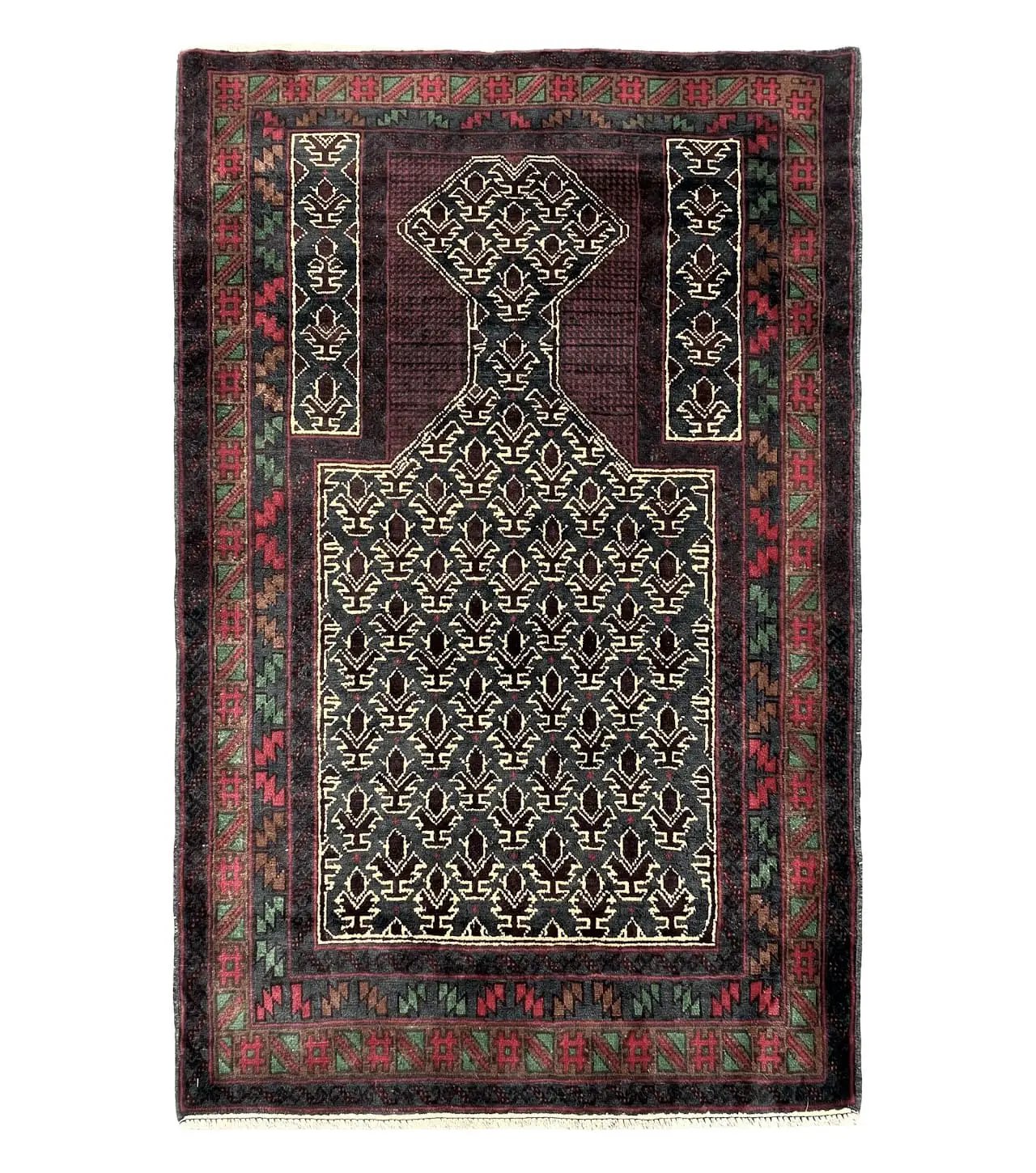 3x5 New Vintage Handmade Wool Rug Tribal Balouch Turkoman Prayer Rug Veggie Dyes by Jewel Rugs