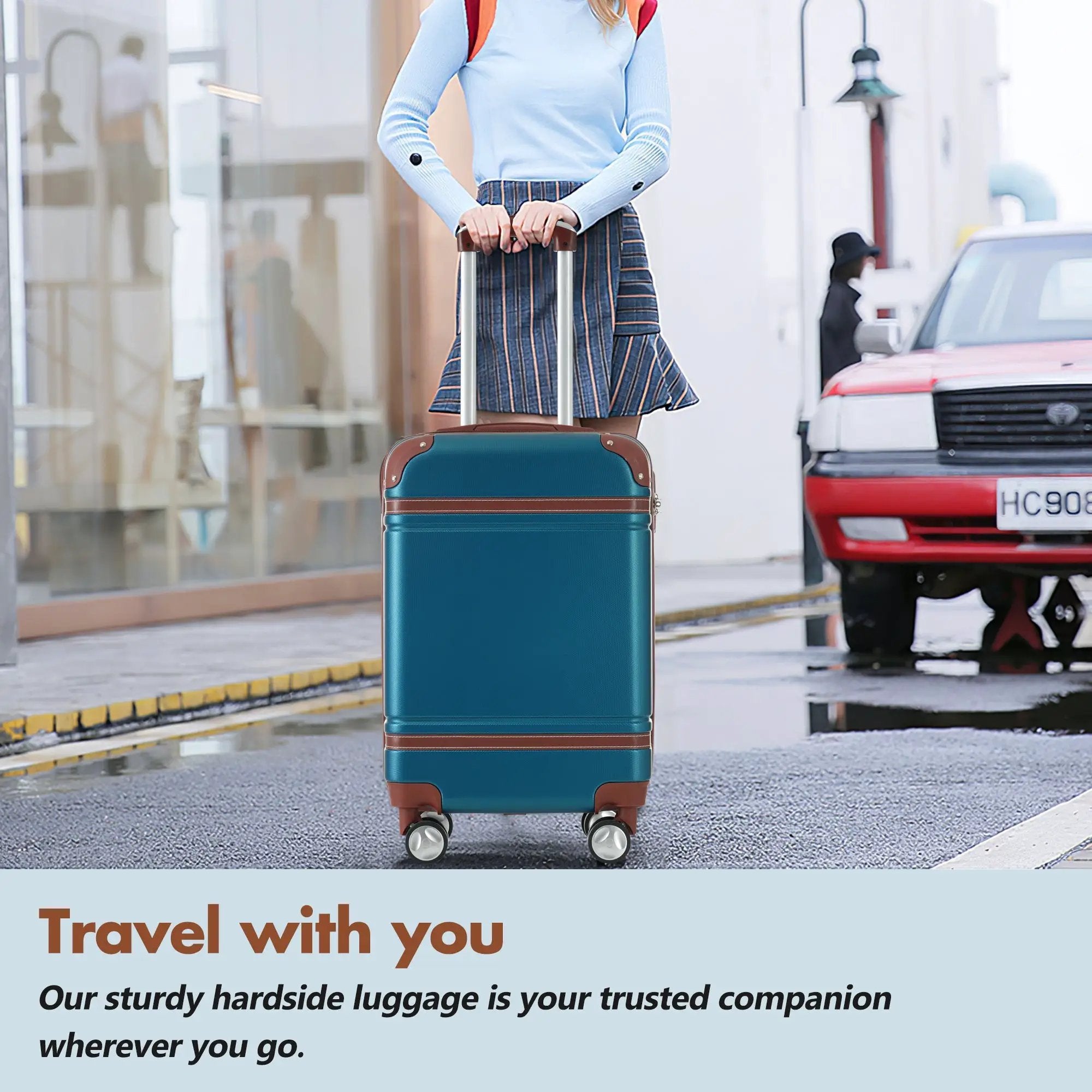 GigaTech Hardshell 3-Piece Lightweight Luggage Set - Blue 28 Inch by HouseOfZazla
