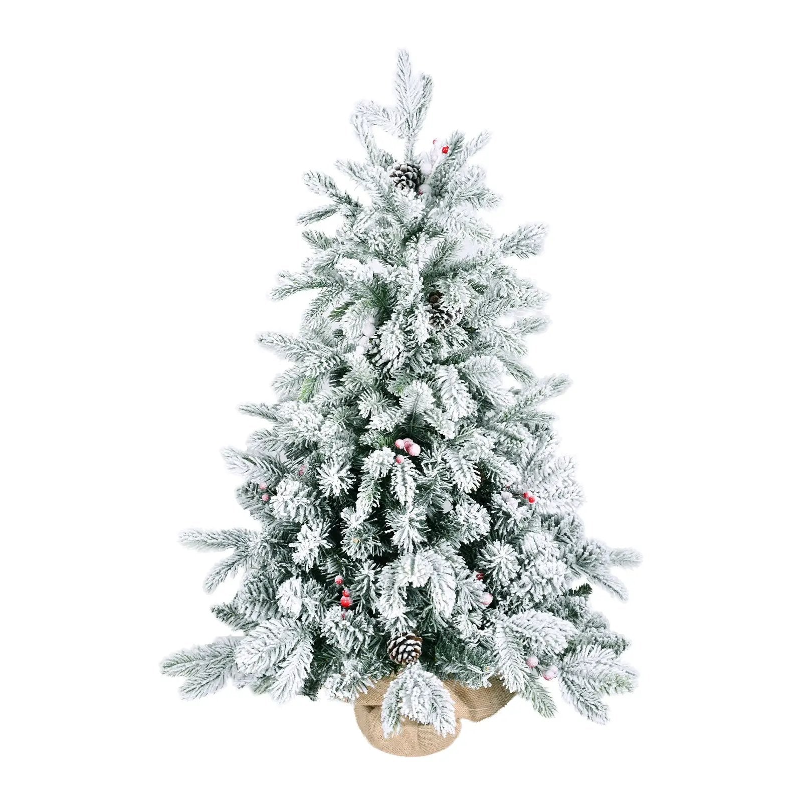 3FT Flocked Tabletop Christmas Tree with Pine Cones by HouseOfZazla