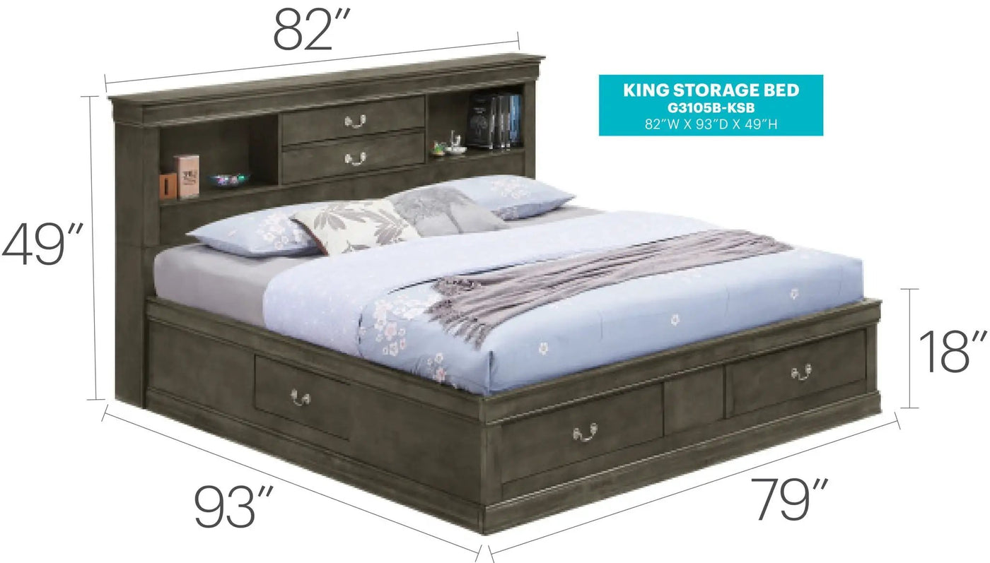 Traditional Style Bookcase Storage Bed by HouseOfZazla
