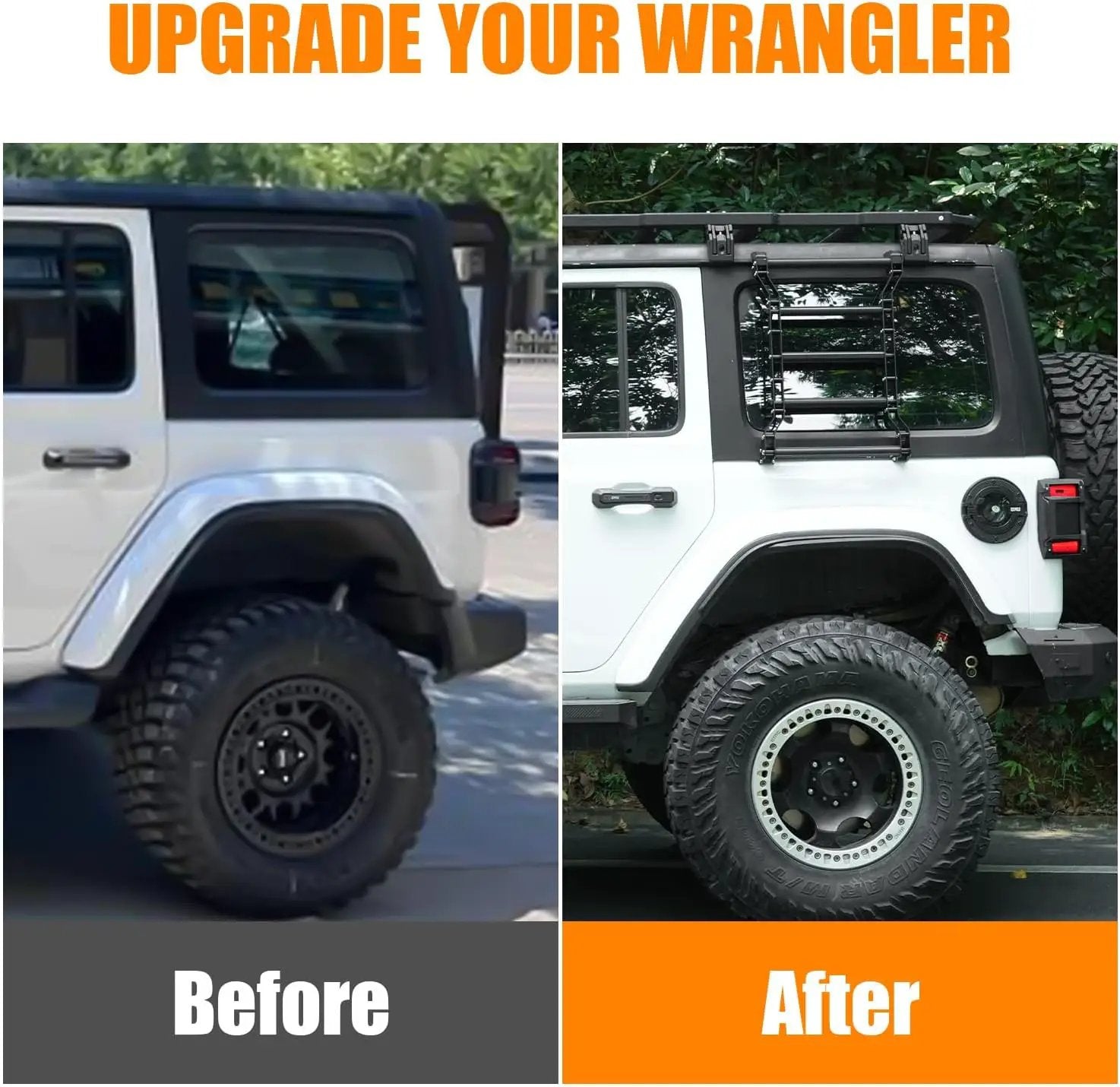 Rear Window Ladder for Jeep Wrangler JL JLU (2018-2025) by HouseOfZazla