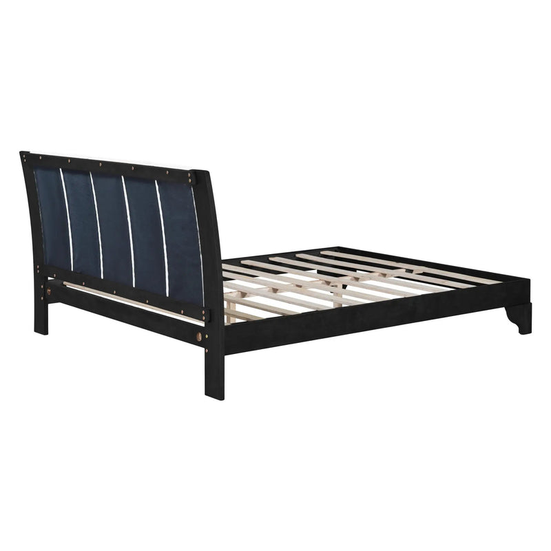 Queen Size Bed Frame in Black & White Pine by HouseOfZazla