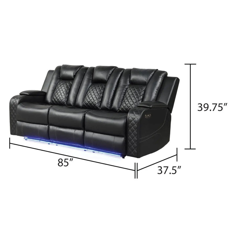 Benz - LED & Power Recliner With Adjustable Headrests And Ambient LED Lighting by HouseOfZazla