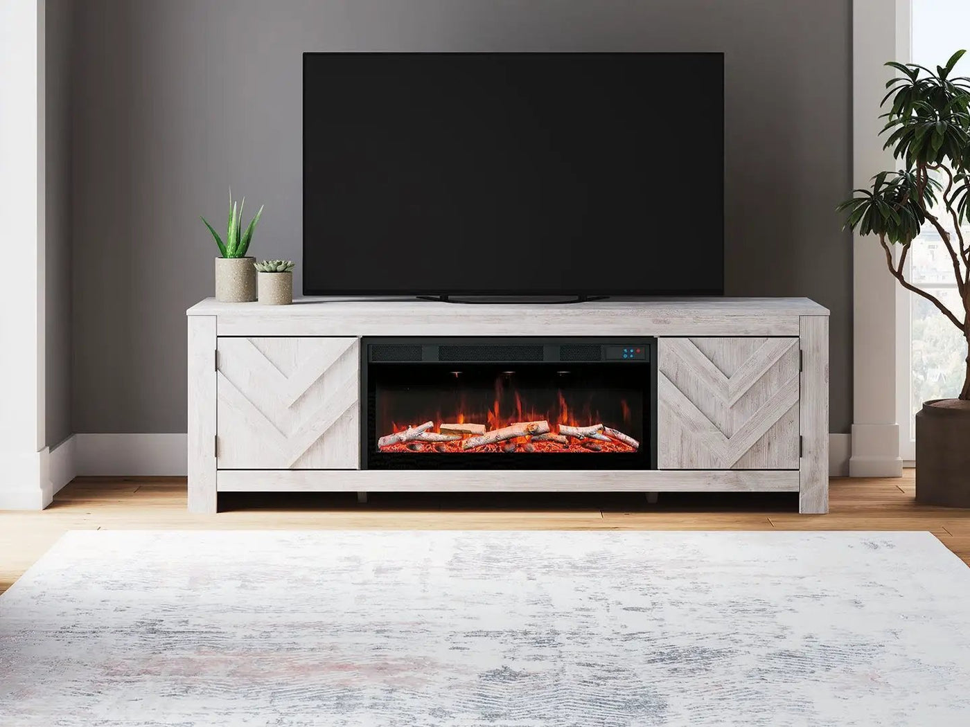 Cayboni - LG TV Stand With Fireplace Option by Unique Piece Furniture