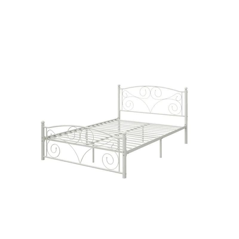 Unique Flower Sturdy System Metal Bed Frame With Headboard And Footboard by Unique Piece Furniture