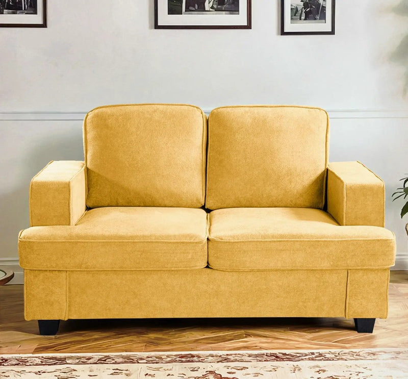Modern Loveseat, Comfortable 2 Seater Couch With Deep Seating, Loose Back Cushions, Wide Arms by Unique Piece Furniture