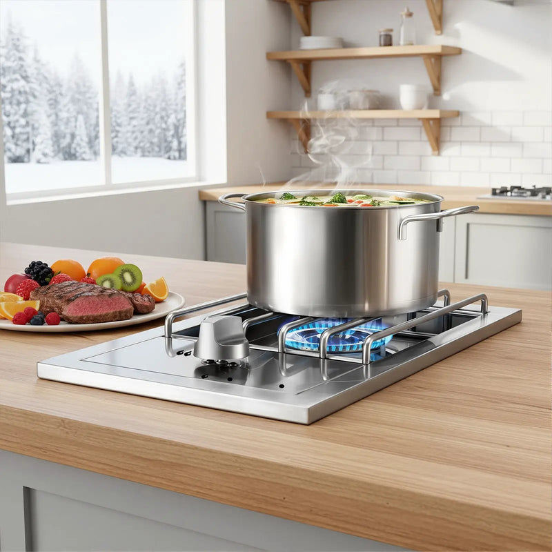 Single Grilling Side Burner, 15,000BTU Liquid Propane by HouseOfZazla