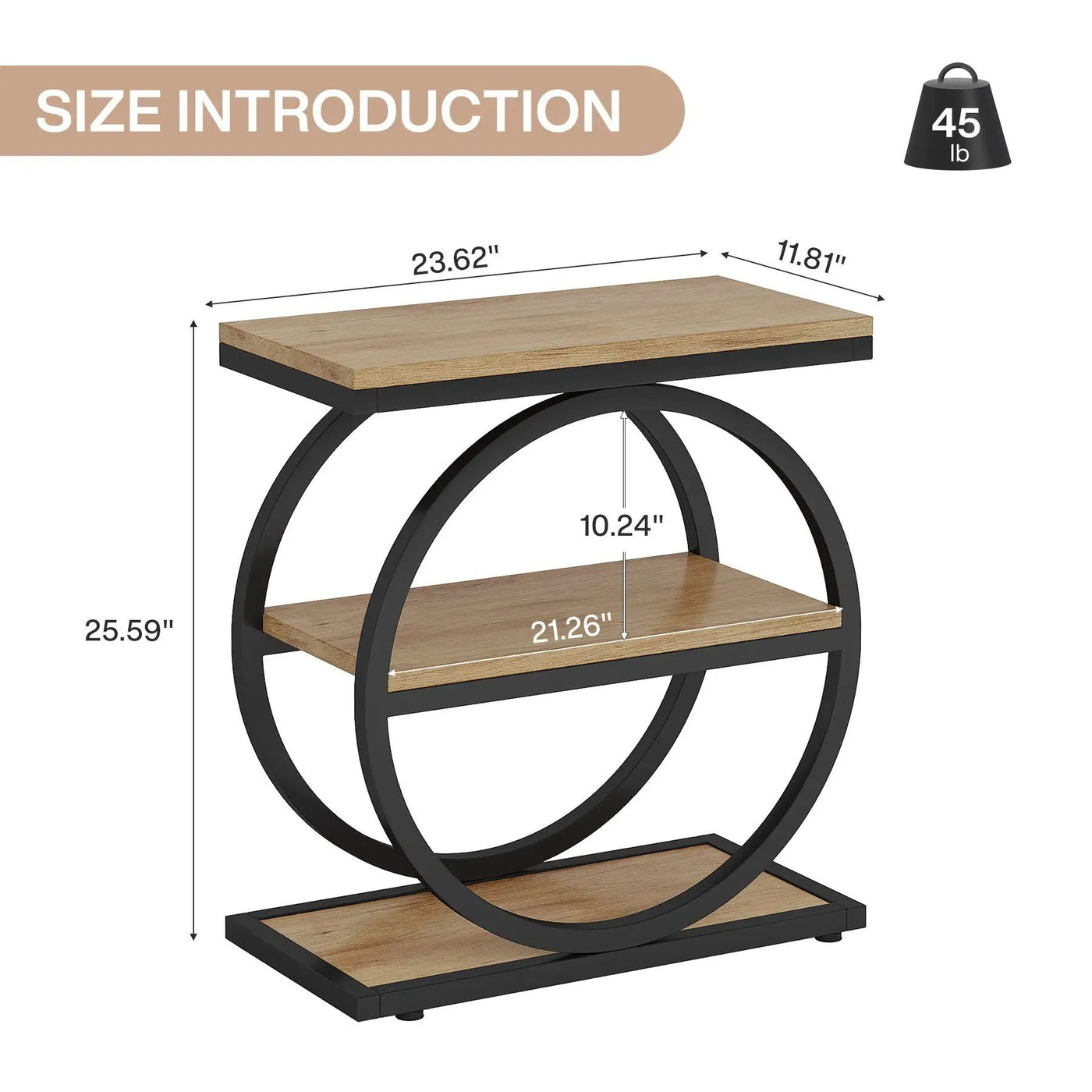Industrial Narrow End Table With 3 Shelves by HouseOfZazla