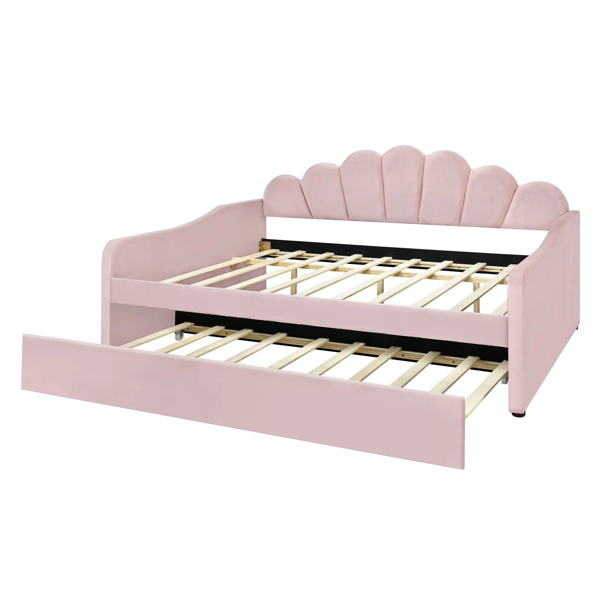 Upholstery Daybed Frame With Shell Shaped Backrest by HouseOfZazla