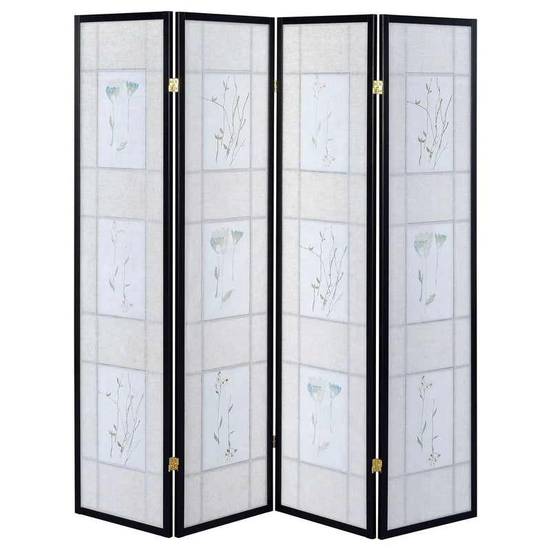 Catabella 4-Panel Room Divider Folding Shoji Screen Floral by Unique Piece Furniture
