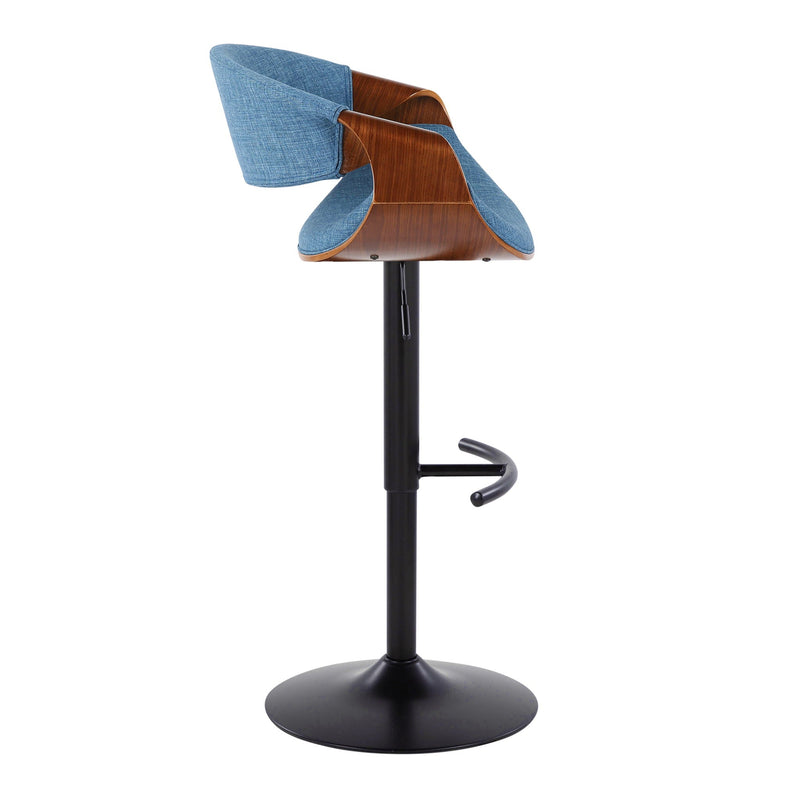 Curvo - Mid Century Modern Adjustable Barstool With Swivel & Rounded T Footrest (Set of 2) by Unique Piece Furniture
