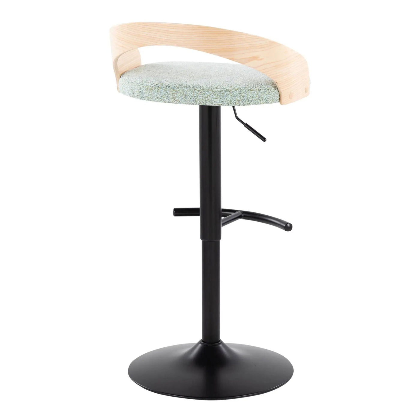 Grotto - Contemporary Adjustable Barstool With Swivel & Rounded T Footrest (Set of 2) by HouseOfZazla