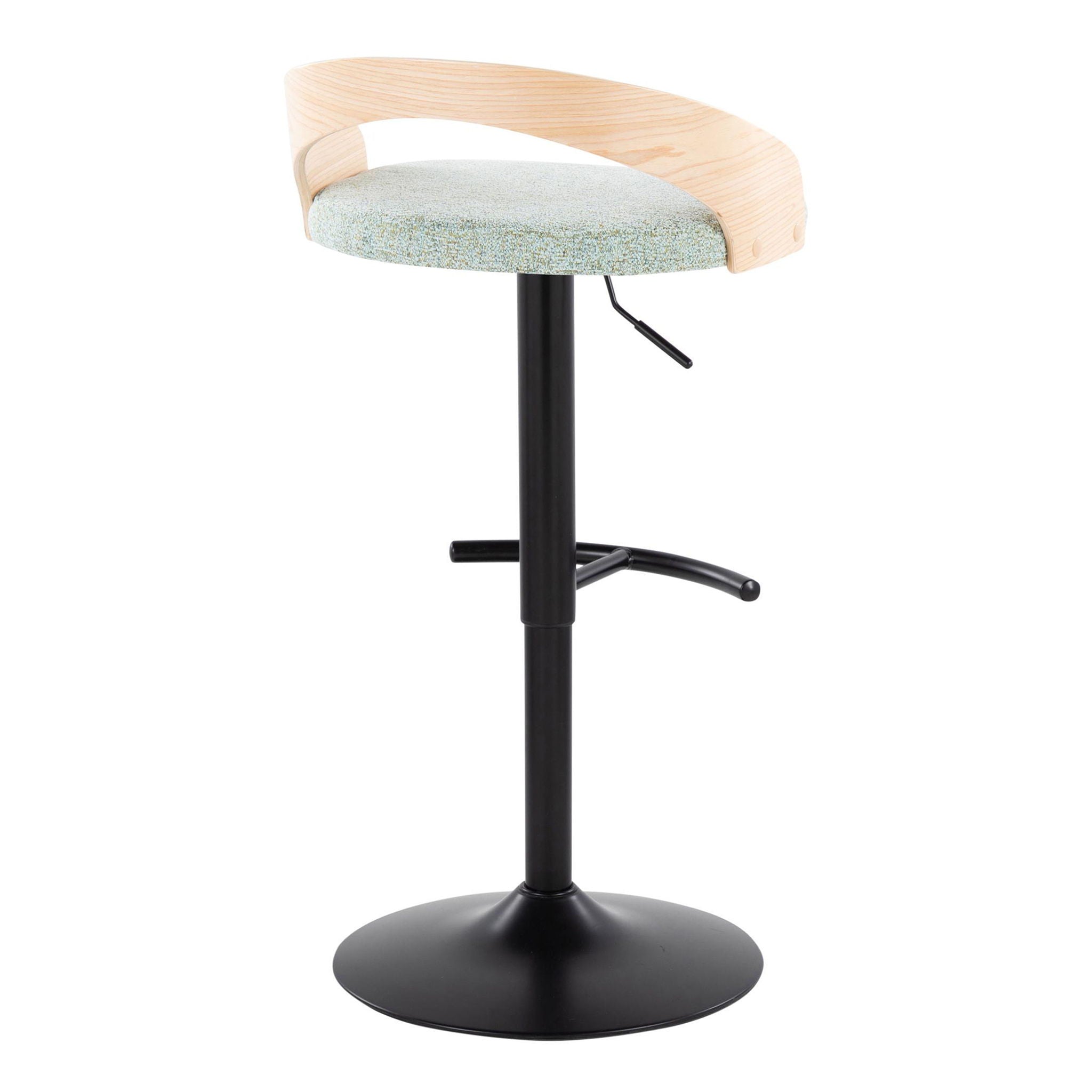 Grotto - Contemporary Adjustable Barstool With Swivel & Rounded T Footrest (Set of 2) by Unique Piece Furniture