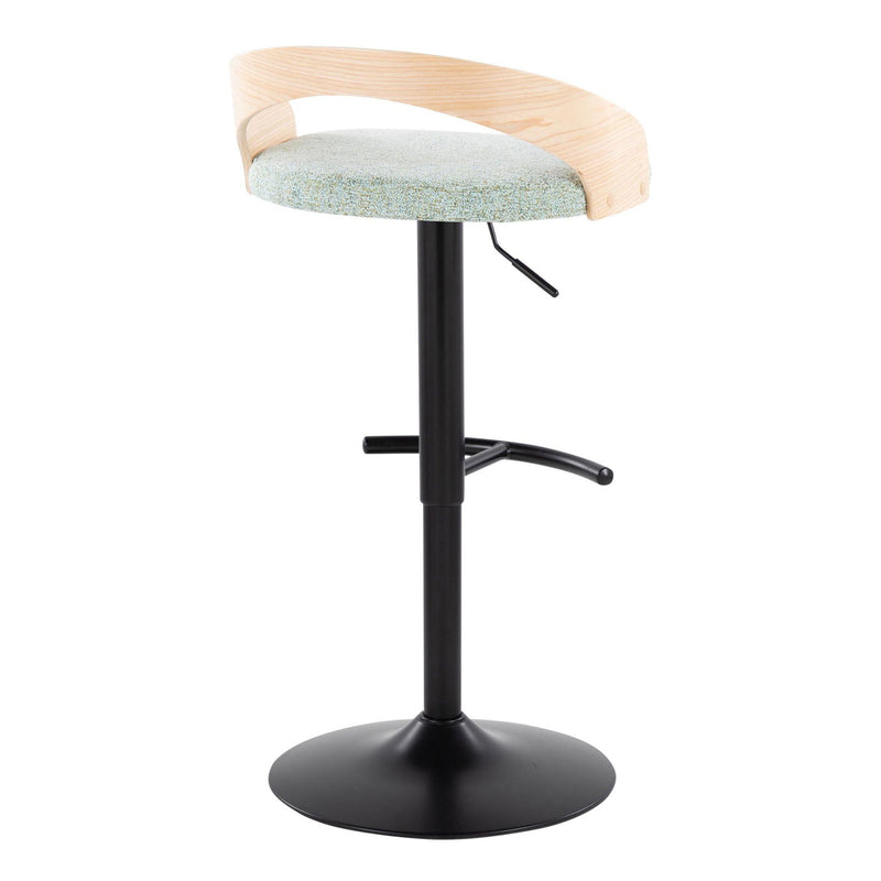 Grotto - Contemporary Adjustable Barstool With Swivel & Rounded T Footrest (Set of 2) by Unique Piece Furniture