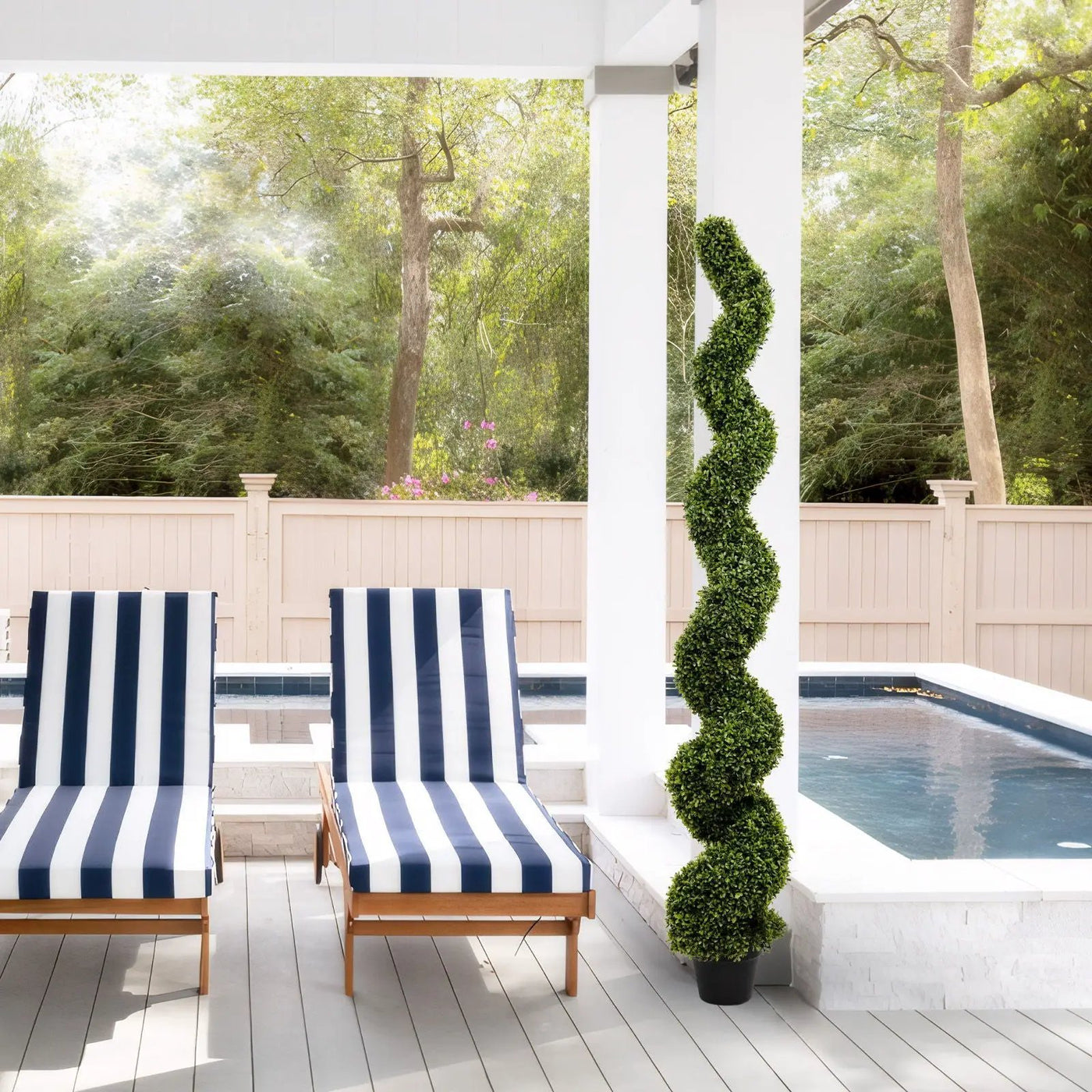 Artificial Outdoor UV Resistant Plastic Boxwood Topiary Spiral Tree by Unique Piece Furniture