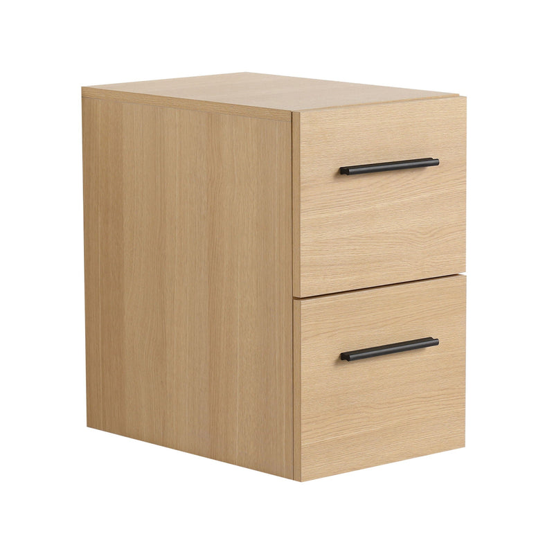 Floating Bathroom Vanity Drawer Base, Wall Mounted Storage With 2 Drawers - Light Oak by HouseOfZazla