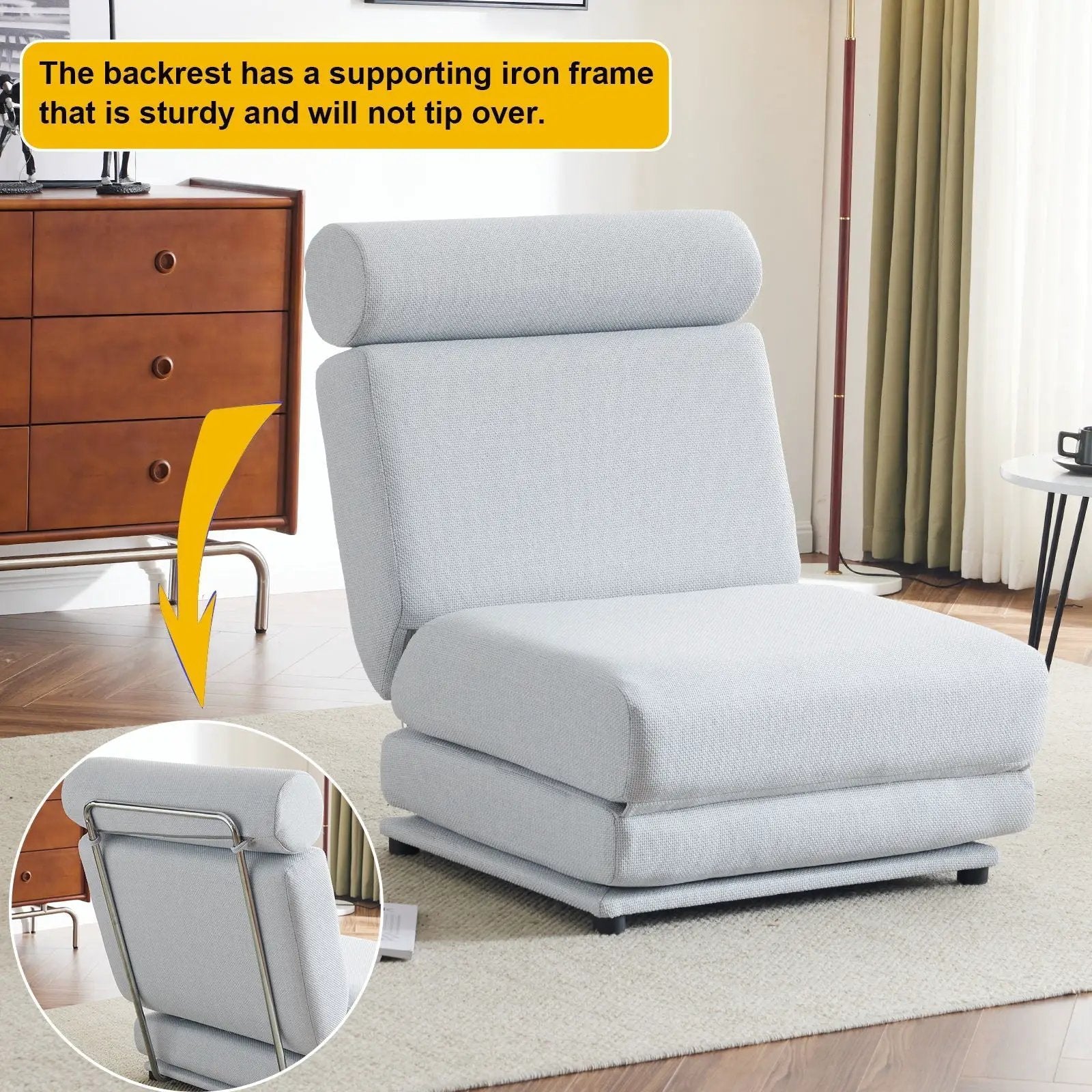 Foldable Single Chair Sofa Bed With Pillow, Easy To Store, Breathable And Wearable by HouseOfZazla