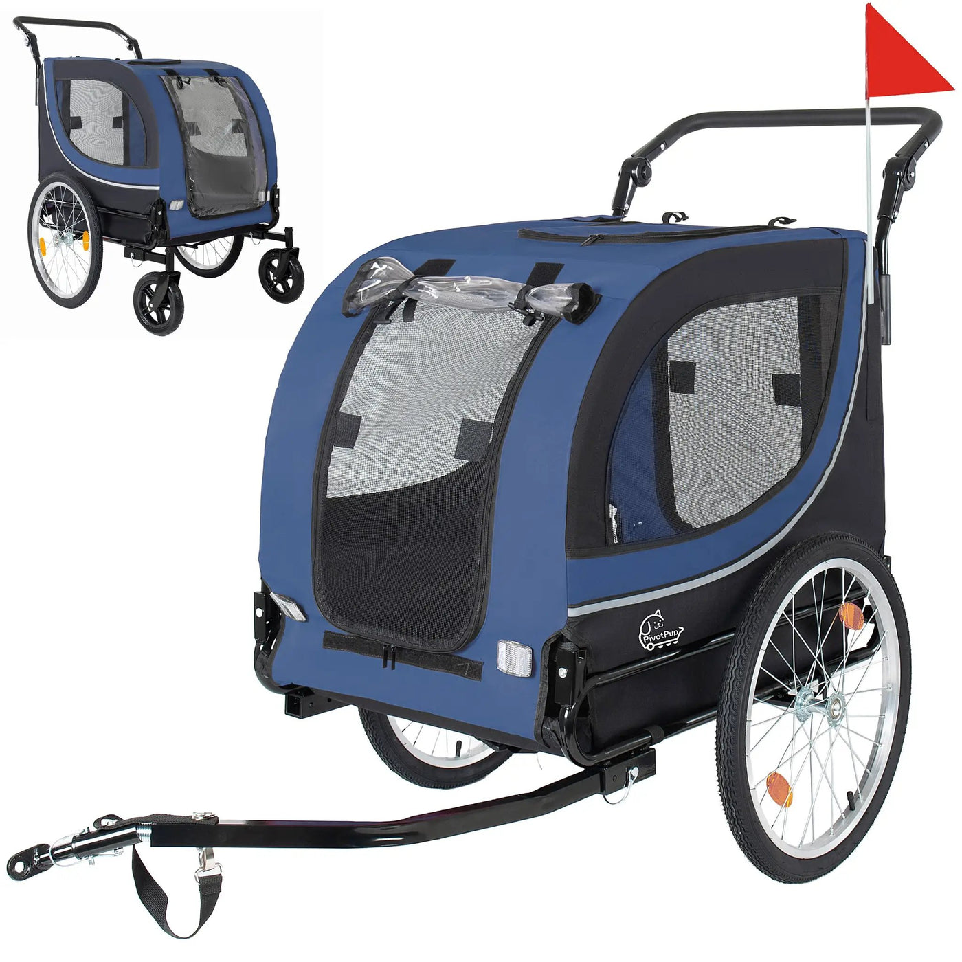 2-in-1 Bike Trailer & Pet Stroller for Dogs up to 100lbs by HouseOfZazla