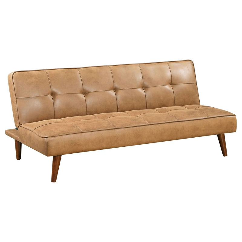 Jenson Upholstered Tufted Convertible Sofa Bed Saddle Brown by Unique Piece Furniture