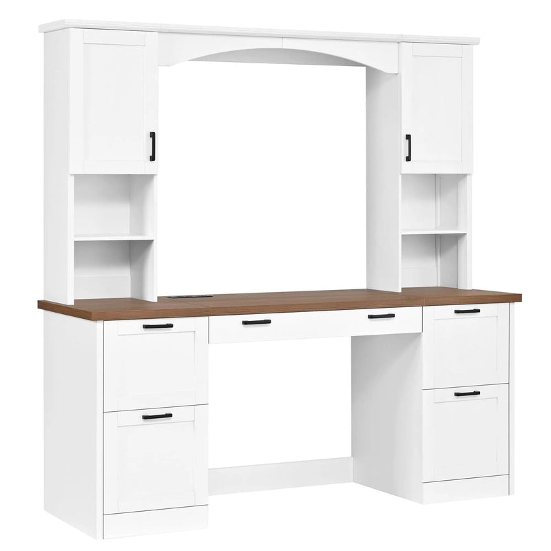 ON-Trend Farmhouse Arched Computer Desk with Hutch by HouseOfZazla