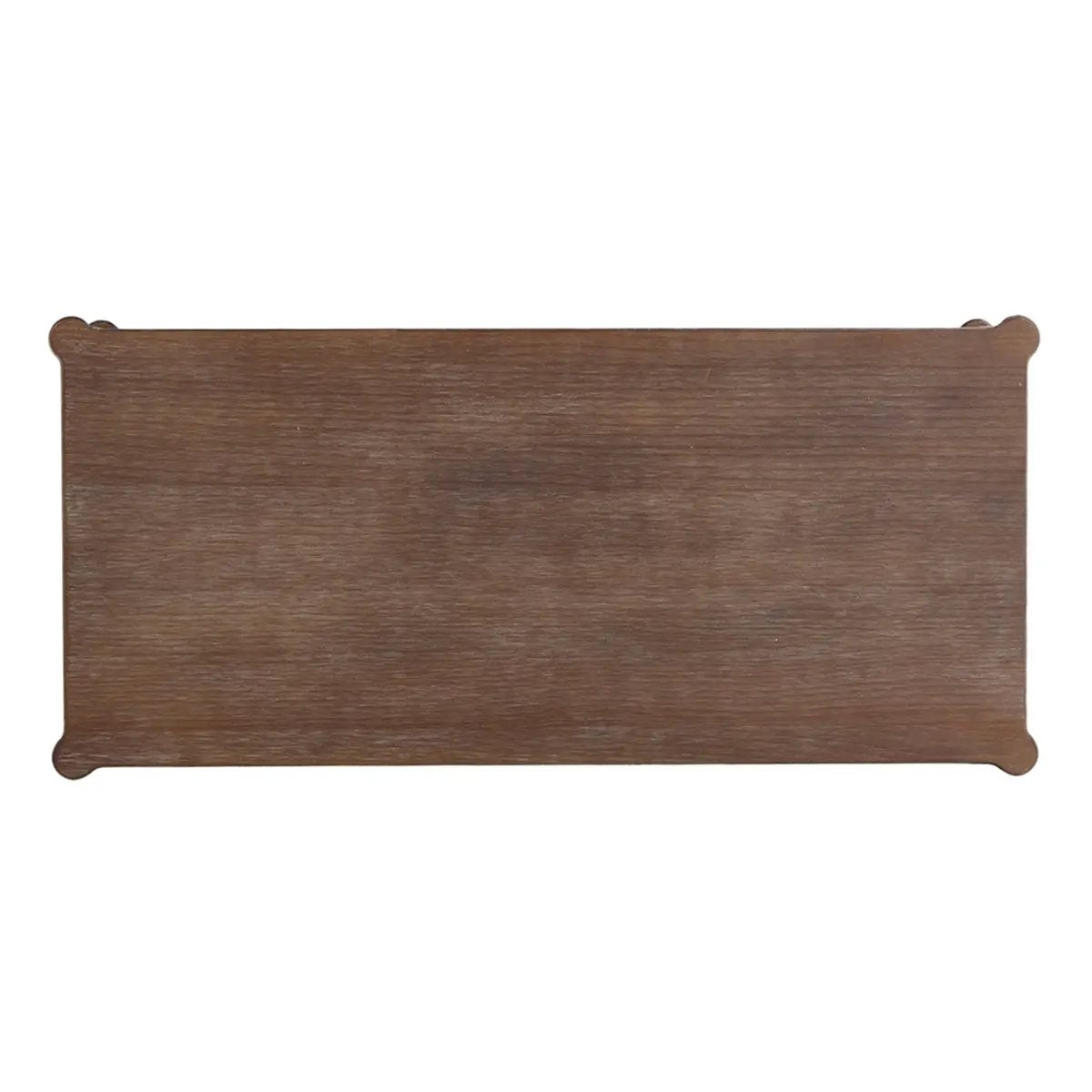 Rustic Brown Wood Coffee Table with Turned Spiral Legs and Lower Shelf by HouseOfZazla