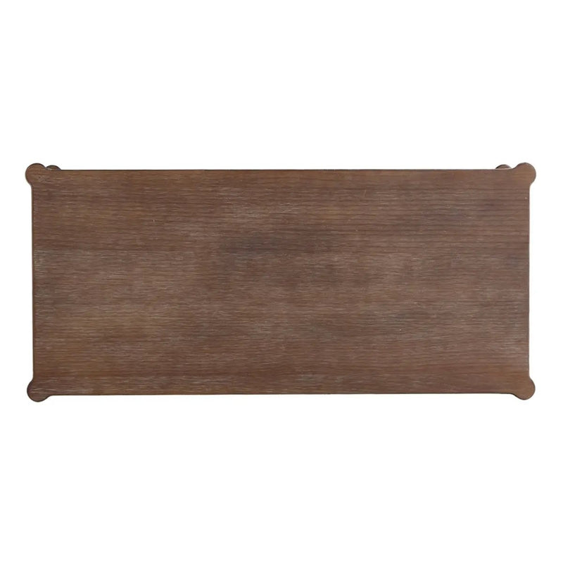 Rustic Brown Wood Coffee Table with Turned Spiral Legs and Lower Shelf by HouseOfZazla