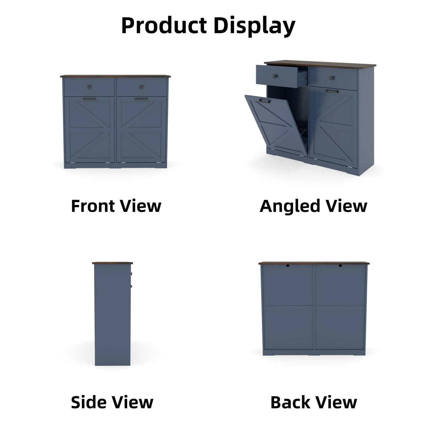 Double Tilt Out Trash Cabinet With Hideaway Drawer And Barn Door Style by HouseOfZazla