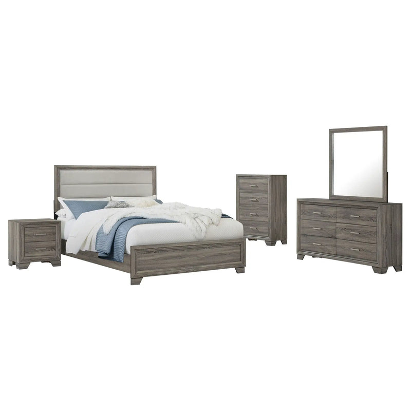 Wright 5-piece Queen Bedroom Set Brown Oak by Unique Piece Furniture