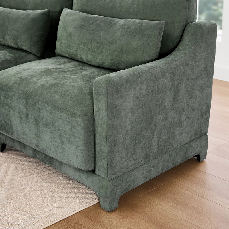 Stylish Sofa With Ottoman And Lumbar Pillows, Ergonomic Design by HouseOfZazla