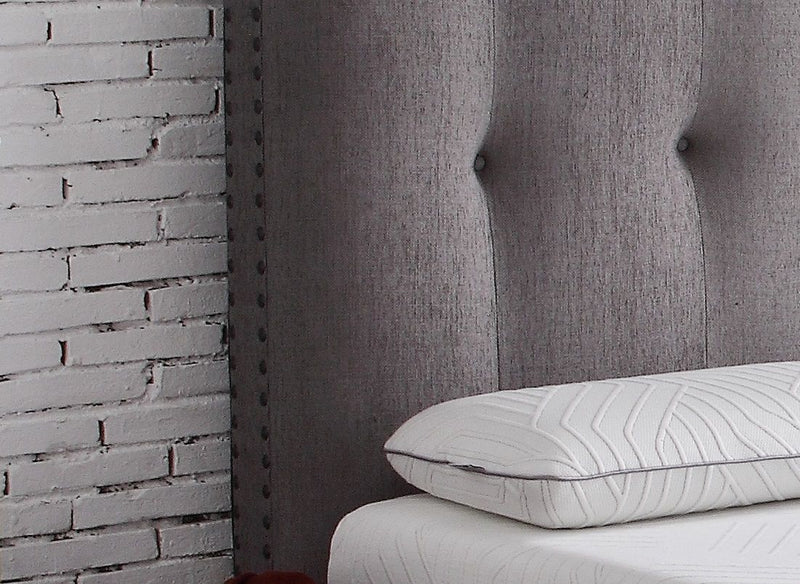 Bridgevine Home - Queen Size Tufted Upholstered Headboard With Nailhead Trim - Gray by HouseOfZazla