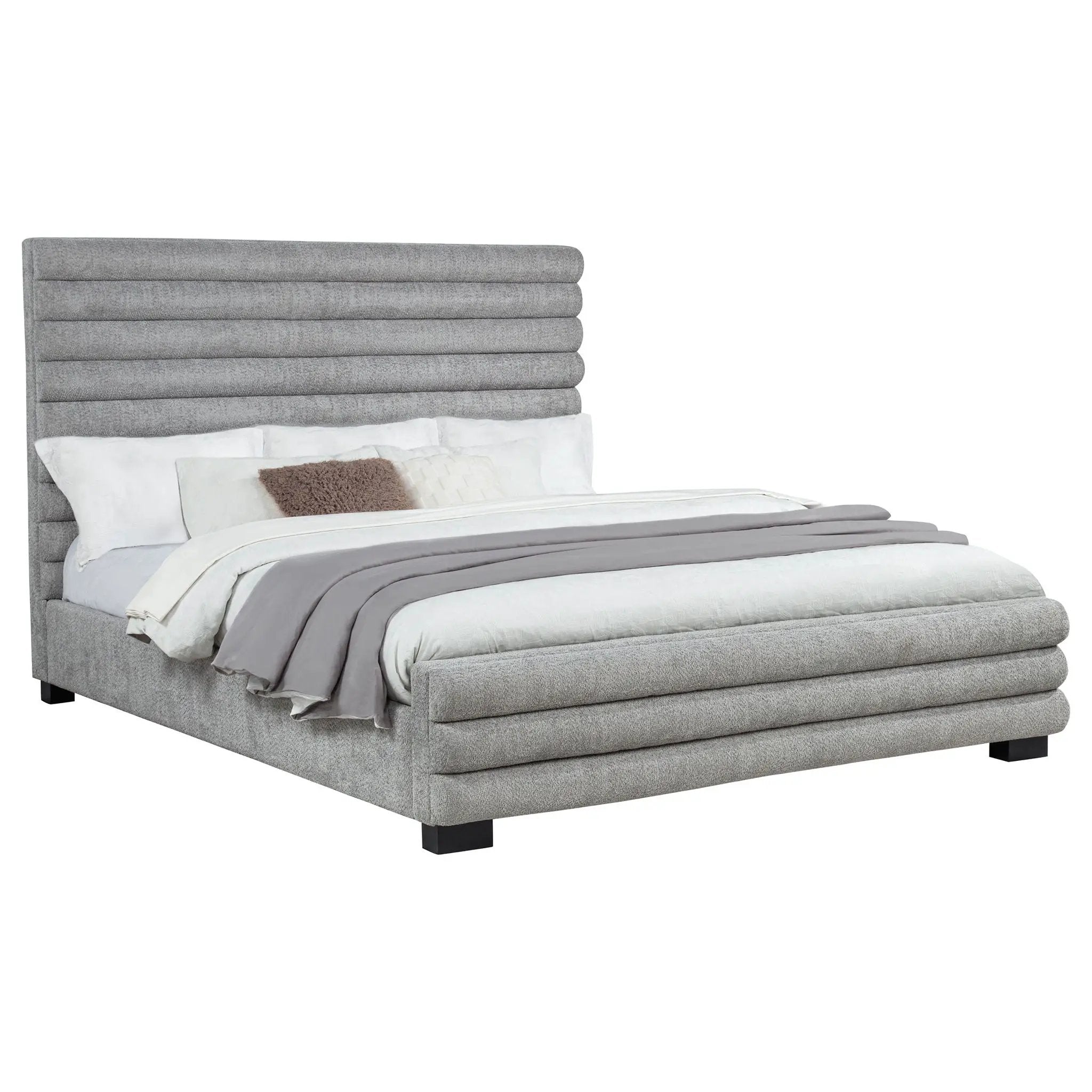 Patricia 58-inch Boucle Upholstered California King Bed Grey by Unique Piece Furniture