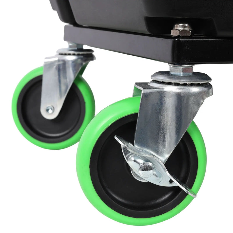 Heavy Duty Mechanic Stool With Wheels And Soft Rubber Cushion And 330Lbs Capacity - Green by HouseOfZazla