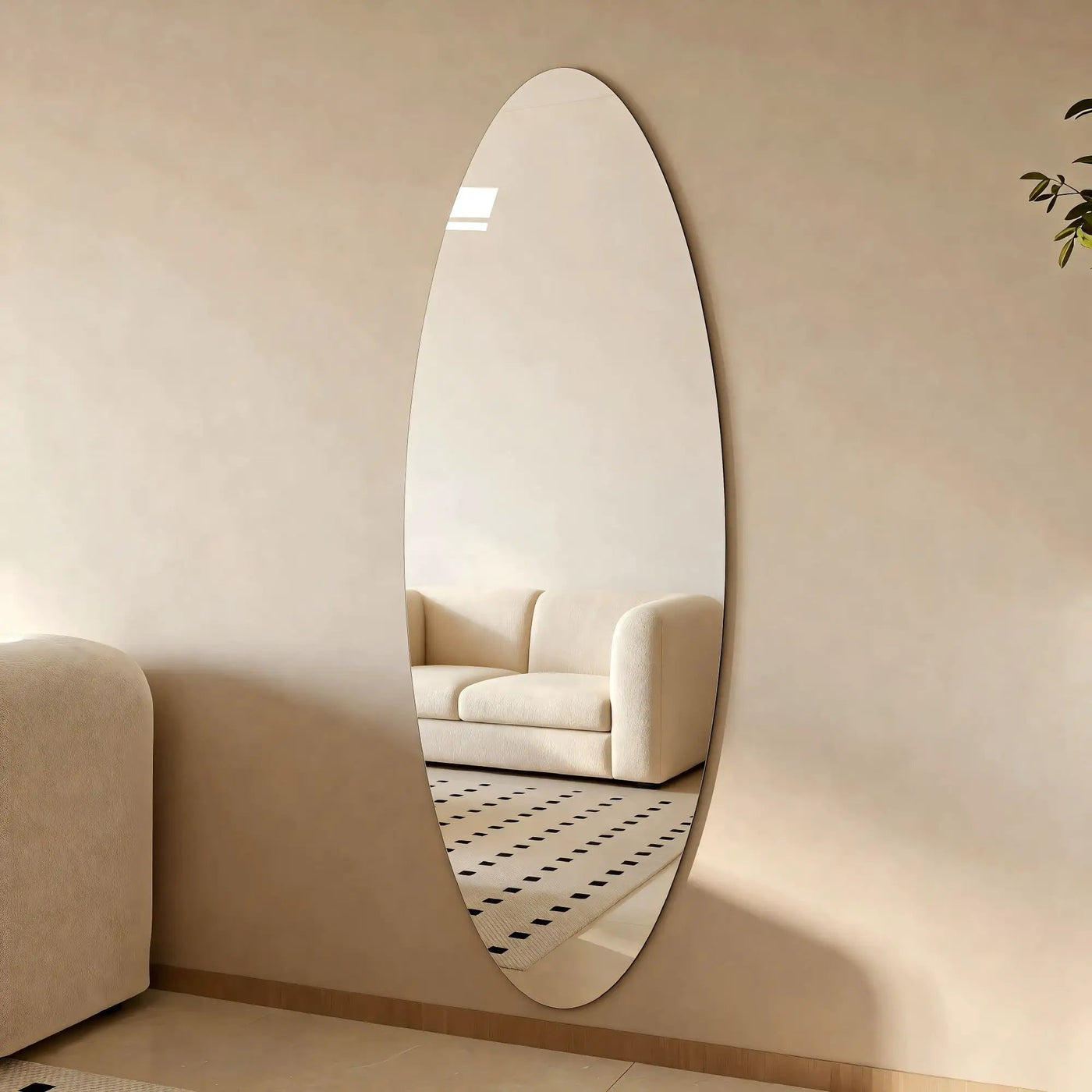 Modern Oval Full Length Wall Mirror by HouseOfZazla