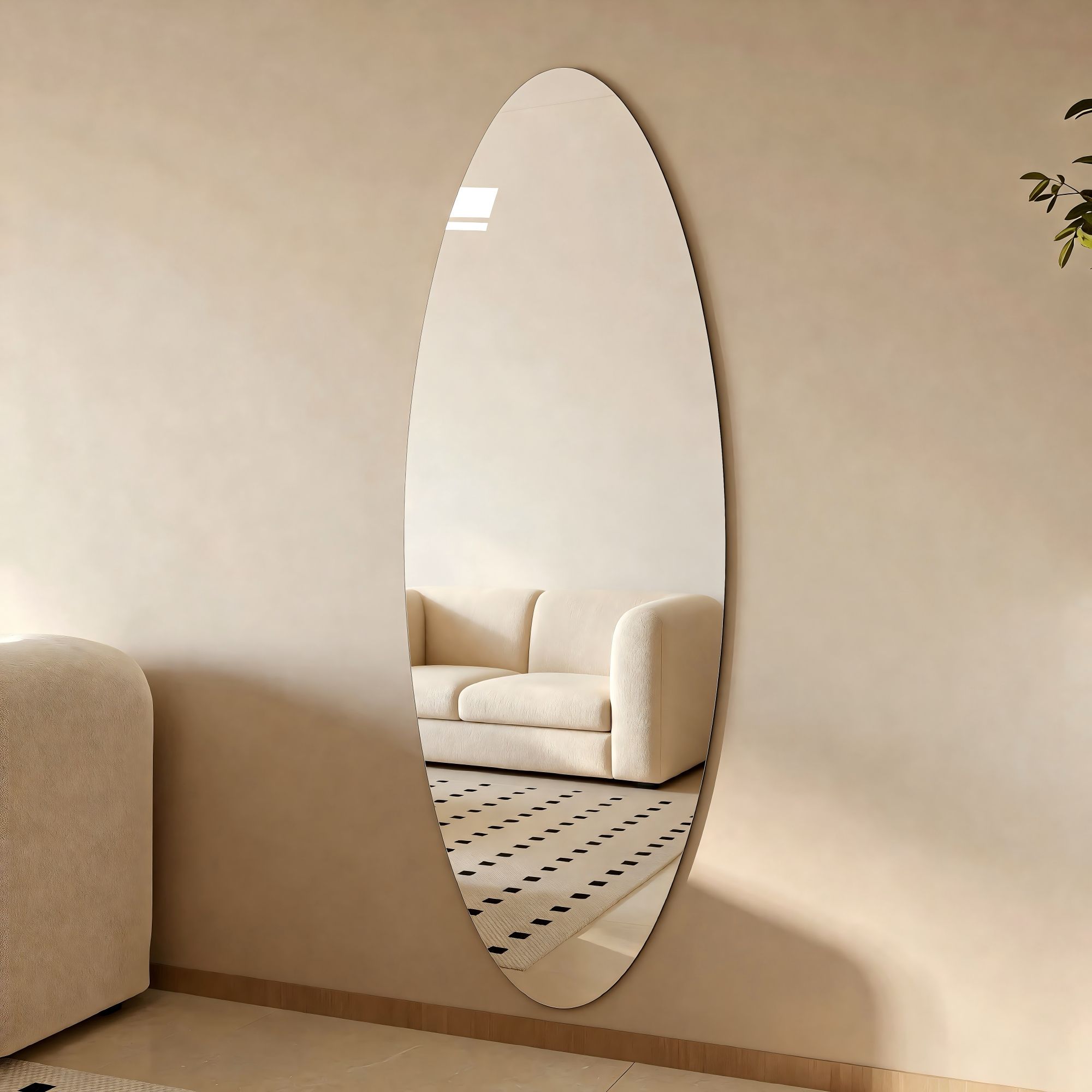 Modern Oval Full Length Wall Mirror by HouseOfZazla