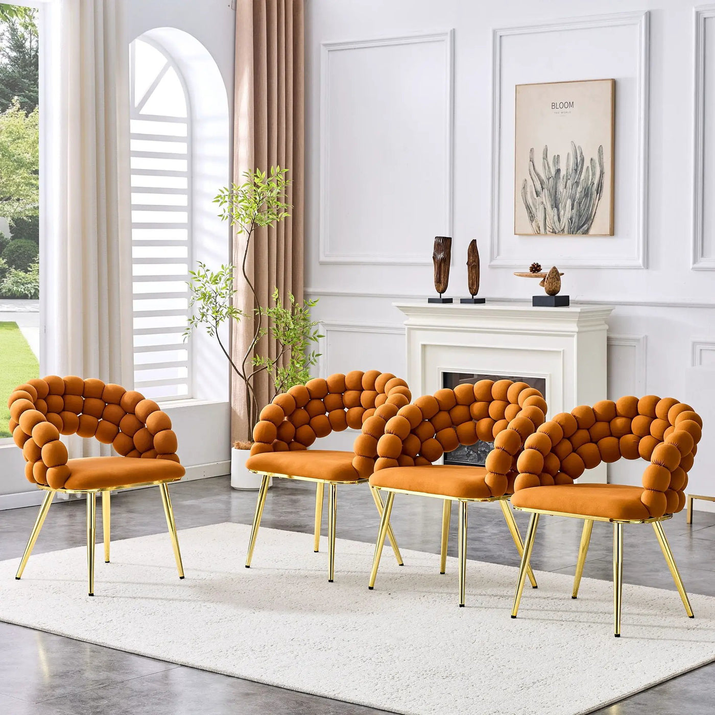 Puffy Bubble, Ball Chain Chairs For Dining Room (Set of 2) by HouseOfZazla