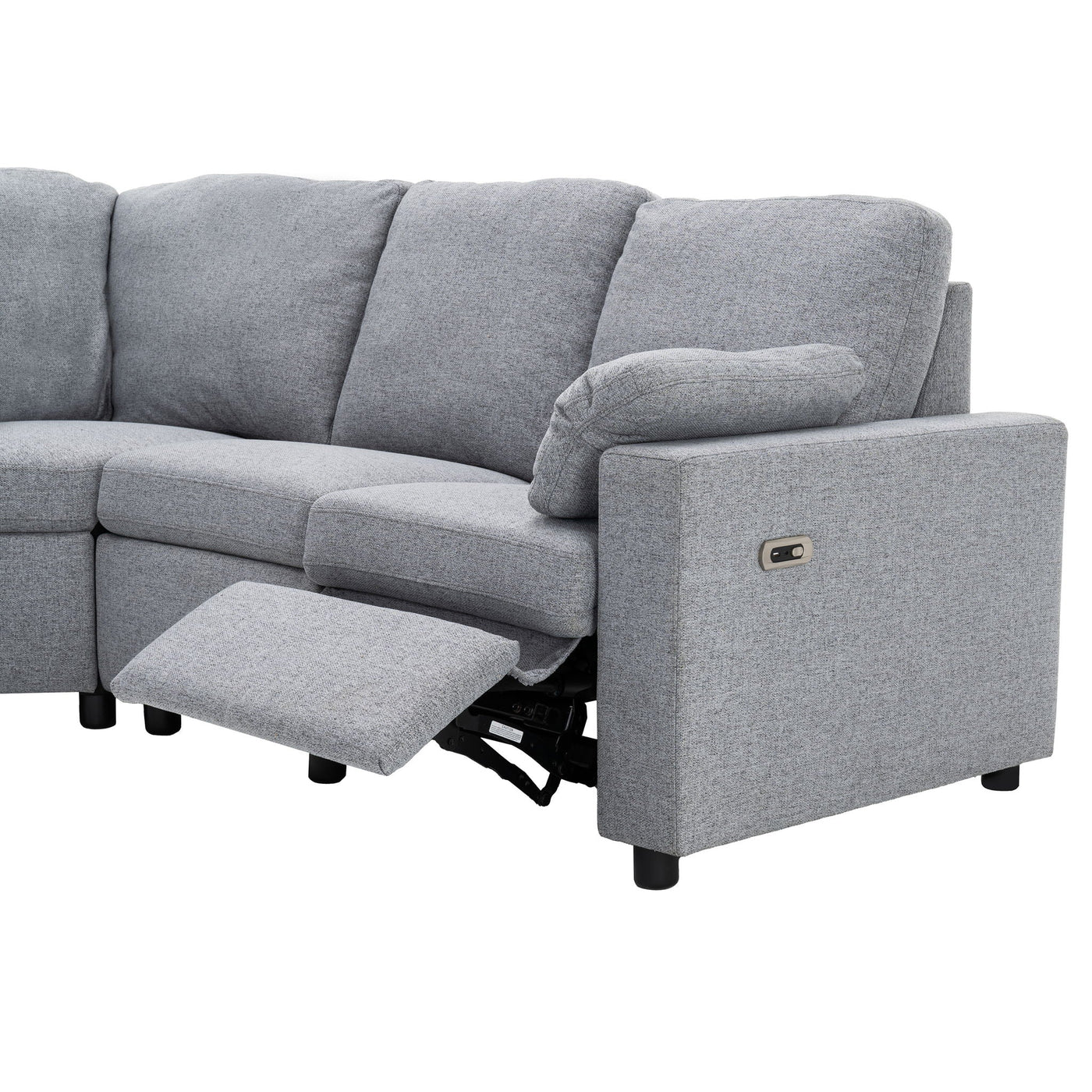 Power Recliner Sectional Sofa Home Theater Reclining Sofa With Two USB Ports, Two Storage Drawers For Living Room by HouseOfZazla