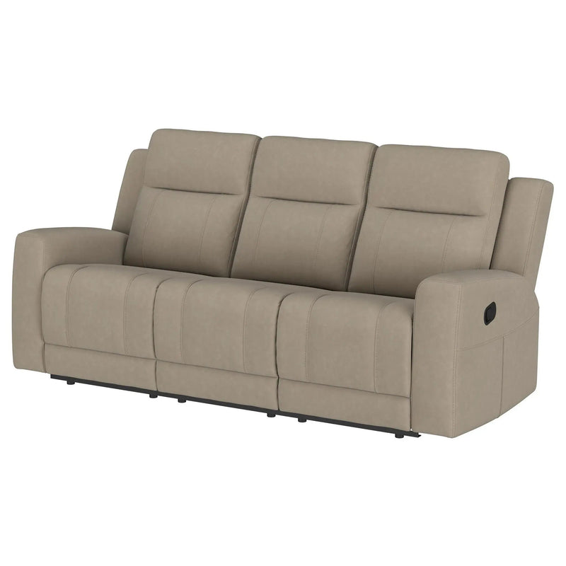 Brentwood Upholstered Motion Reclining Sofa Taupe by Unique Piece Furniture