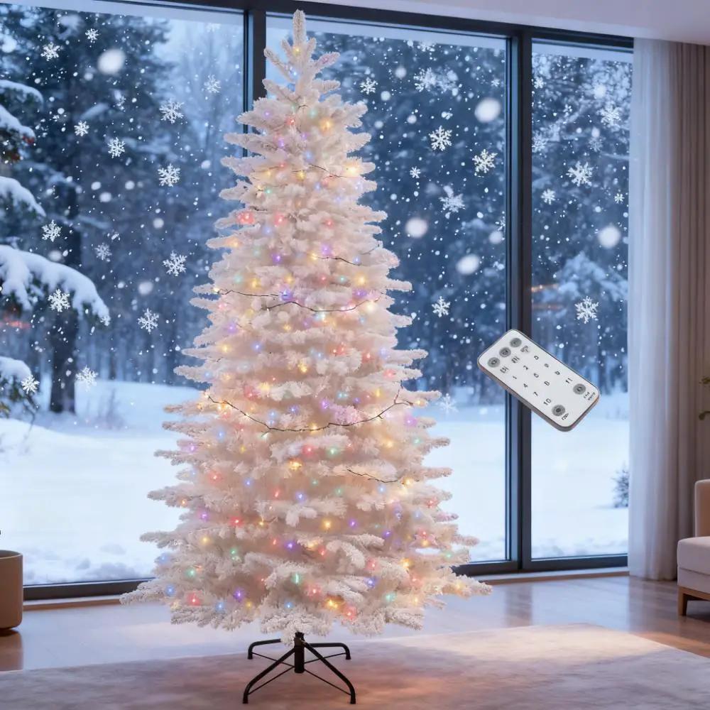 7.5ft Snow Flocked Artificial Christmas Tree by HouseOfZazla